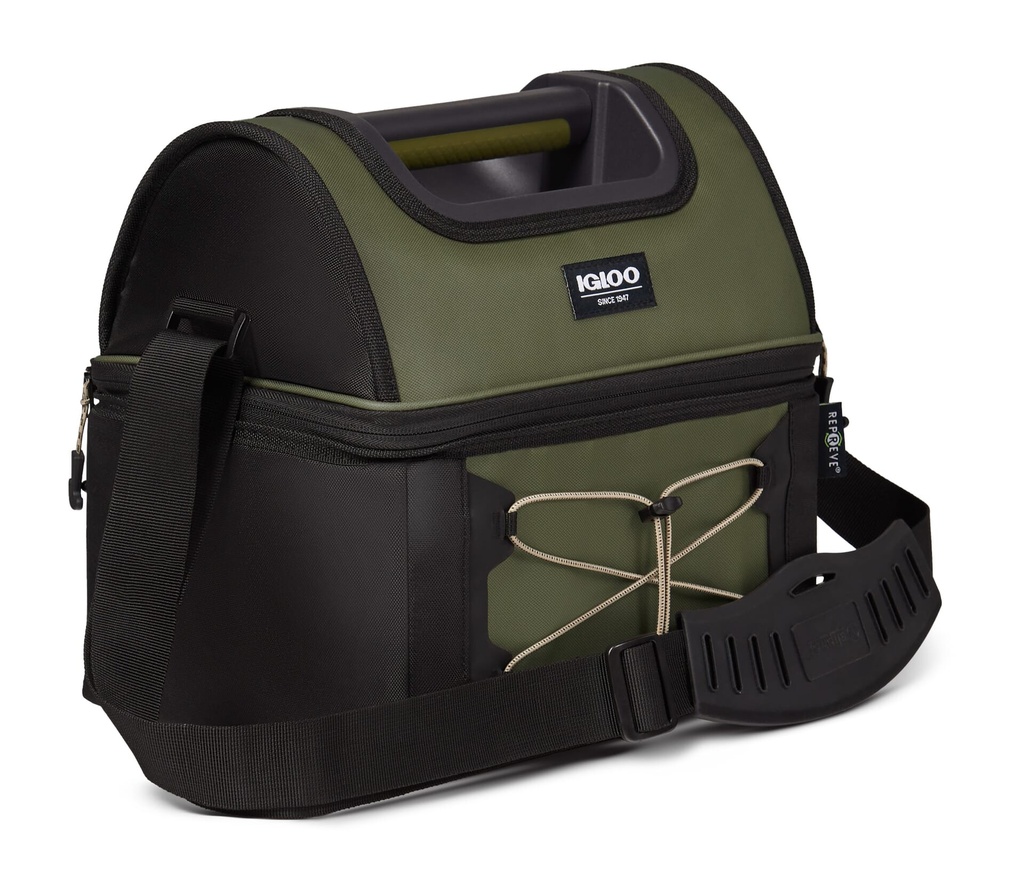 [00066290] IGLOO-16-Can Dual Compartment Insulated Gripper Lunch Bag - Olive  Image 