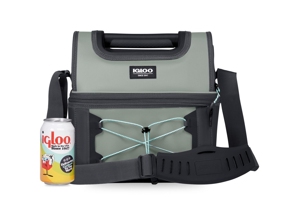 [00066292] IGLOO-16-Can Softsided Insulated Lunch Box Gripper Cooler Bag - Grey  Image 