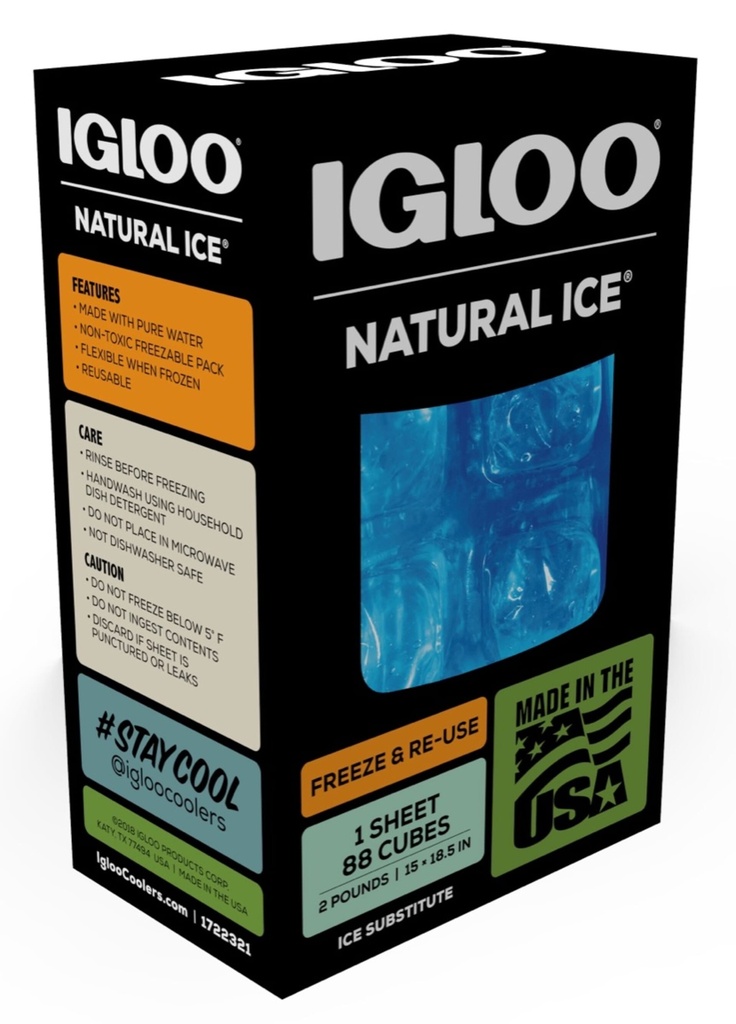 [00025079] IGLOO-Maxcold Natural Ice Sheet 88 Cube - Blue  Image 
