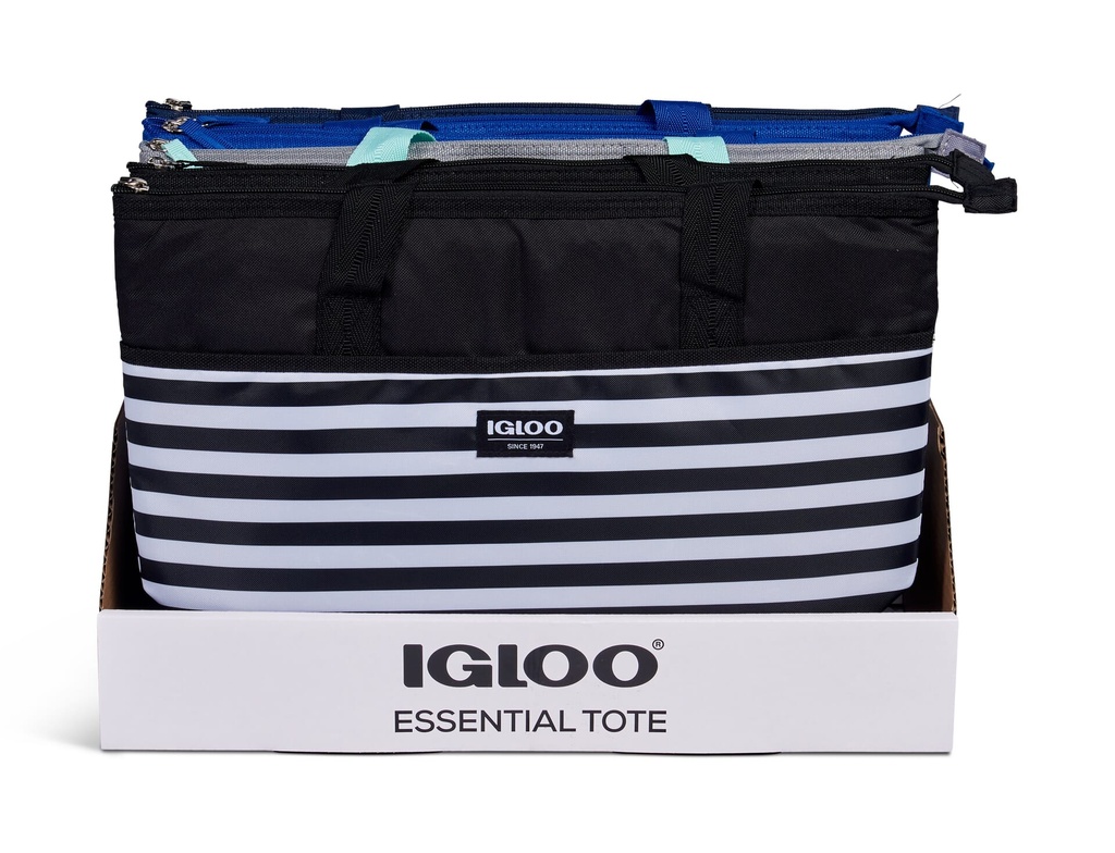 [00066489] IGLOO-Tote 14 Assortment Tote Cooler - Black/ white Stripes Image 
