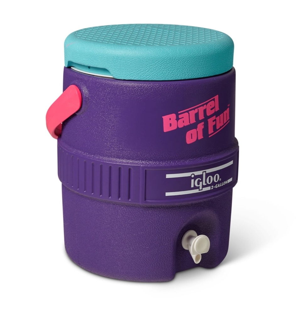[00031414] IGLOO-Retro Barrel of Fun 2 Gallon Water Jug - Purple  Image 
