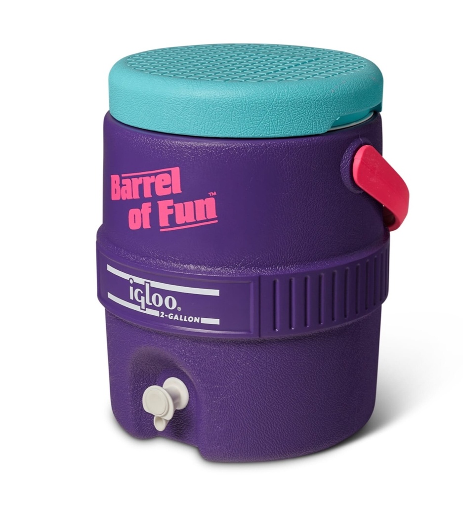 [00031414] IGLOO-Retro Barrel of Fun 2 Gallon Water Jug - Purple  Image 