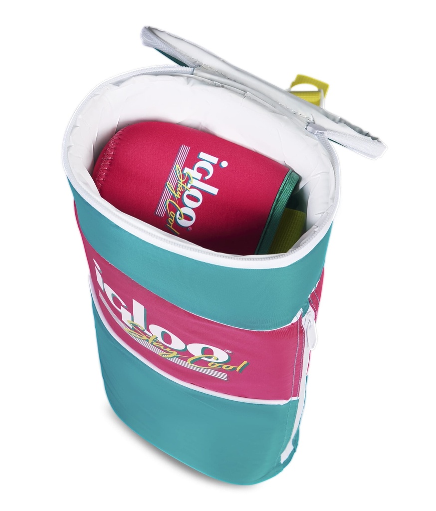 [00061072] IGLOO-Retro Double Barrel Cooler Sling Bag - Dark Jade /Bold Magenta /Livewire Yellow Image 