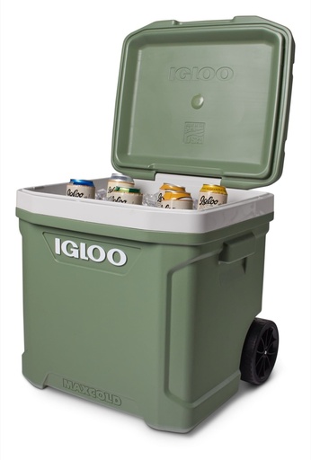 [00034777] IGLOO-Ecocool Latitude 60 Qt Roller Cooler - Vintage Green