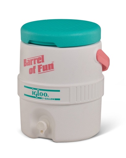 [00032386] IGLOO-Retro Barrel of Fun 2 Gallon Water Jug - White 