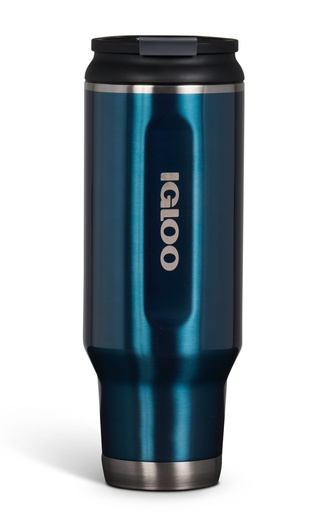 [00071083] IGLOO-40 Oz Stainless Steel  Flip ‘n’ Sip Tumbler - Modern Blue