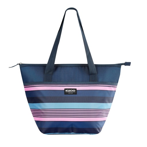 [00066264] IGLOO-Essential Tote Opp Print Basics - Navy Stripe 