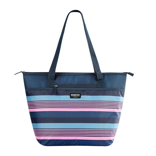 [00166276] IGLOO-30 Can Essential Tote Opp Cooler Bag - Navy Stripe