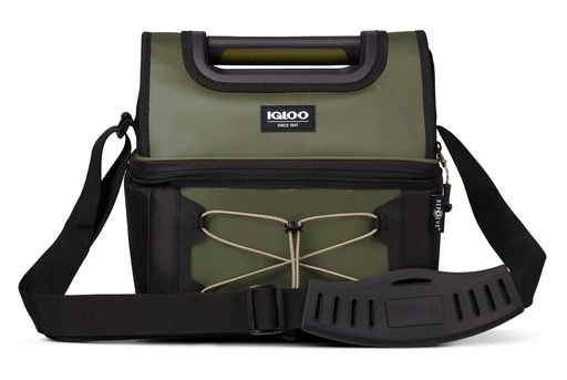 [00066290] IGLOO-16-Can Dual Compartment Insulated Gripper Lunch Bag - Olive 