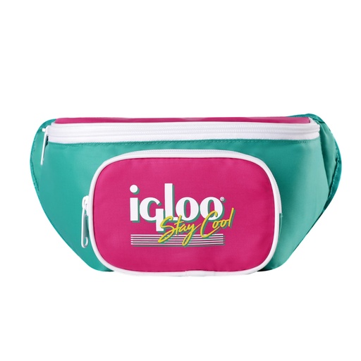 [00065477] IGLOO-Retro Fanny Pack Cooler Bag - Dark Jade /Bold Magenta /Livewire Yellow