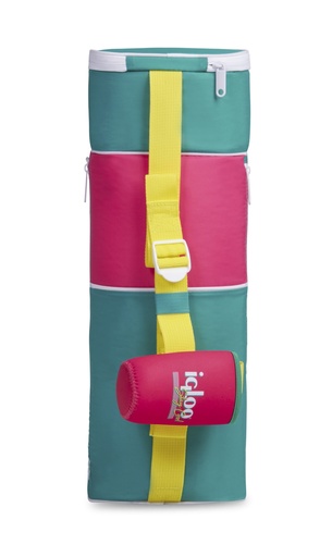 [00061072] IGLOO-Retro Double Barrel Cooler Sling Bag - Dark Jade /Bold Magenta /Livewire Yellow